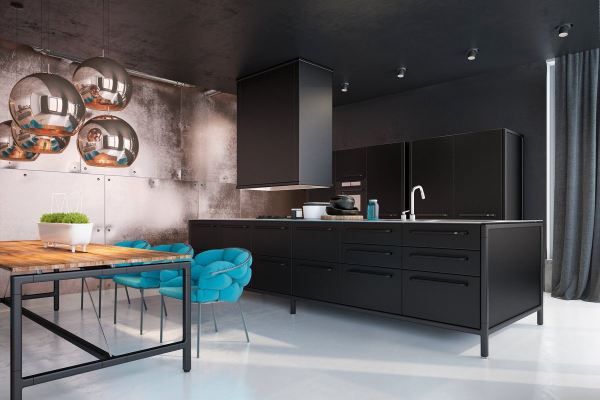 Индустриал кухня в стиле Индастриал