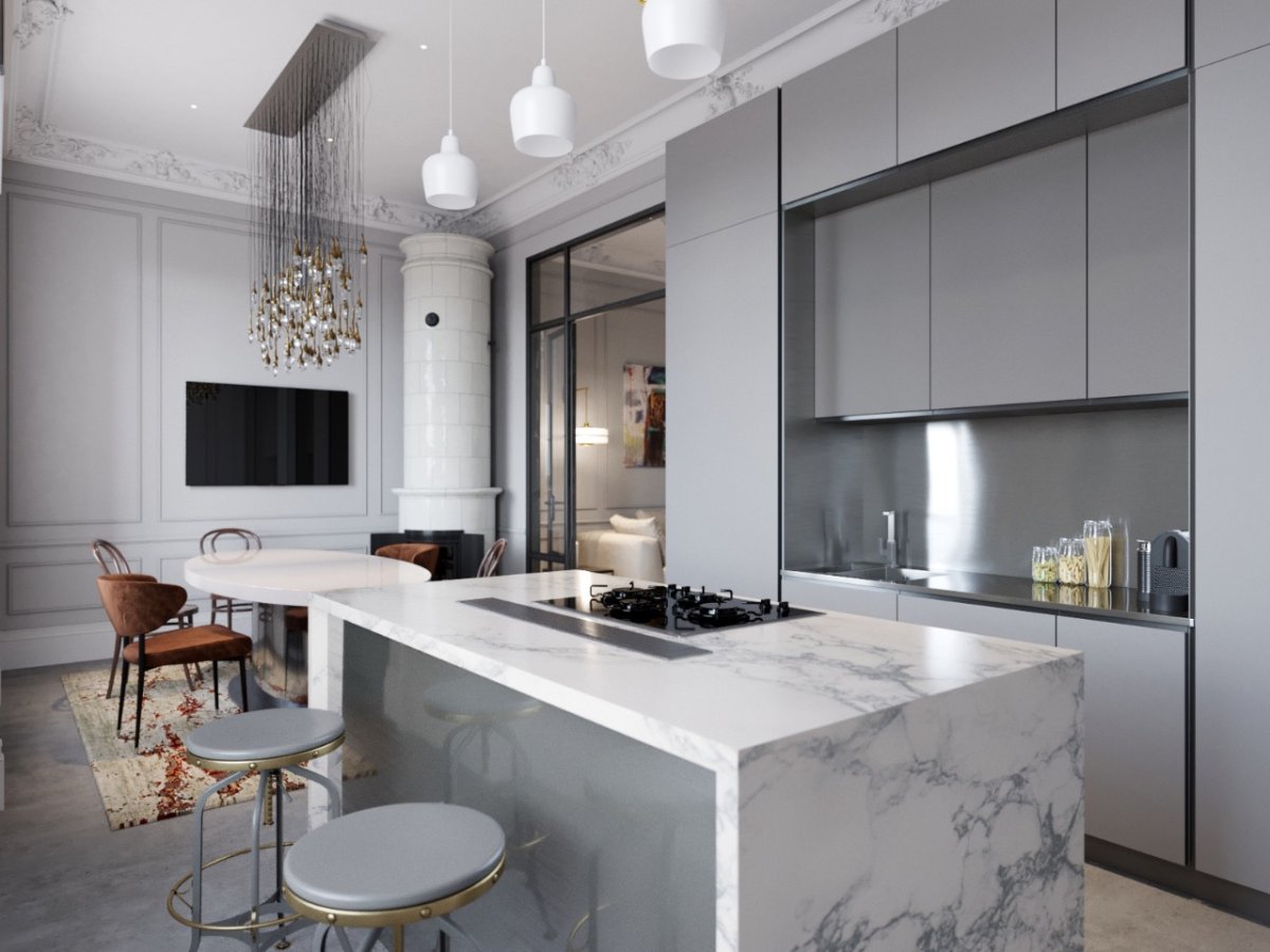 Белая спальня с деревянными балками