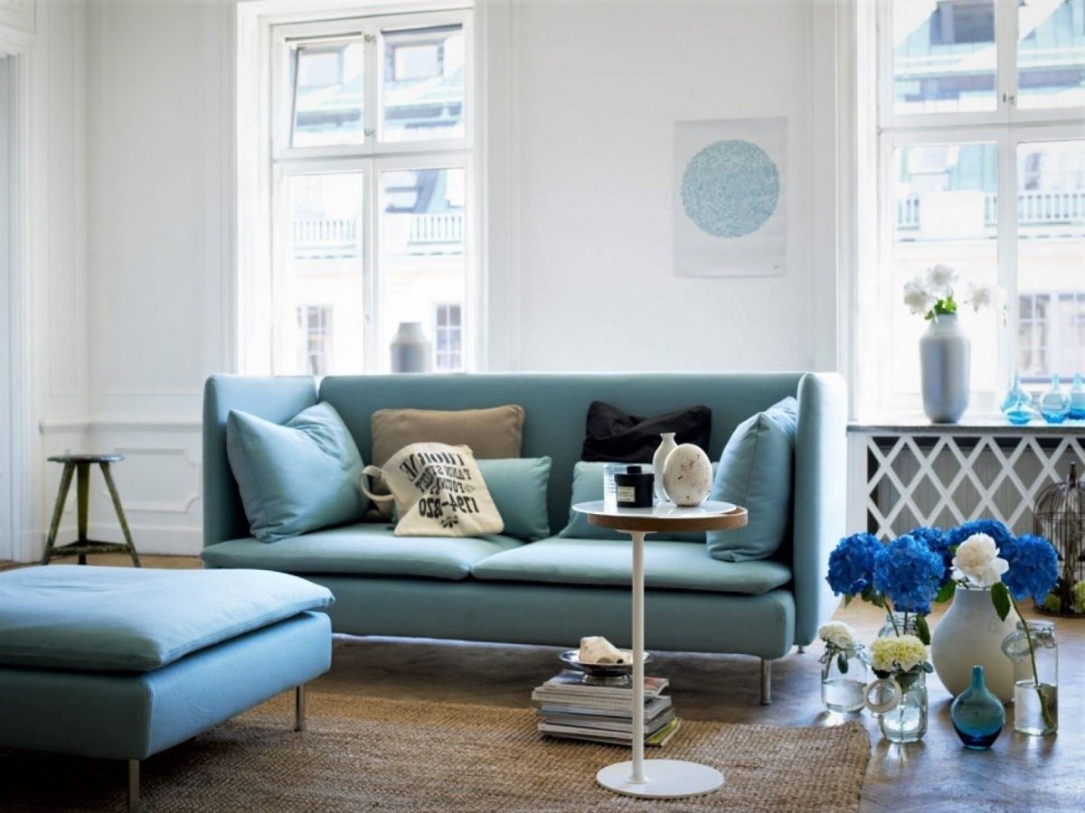 Голубая гостиная икеа