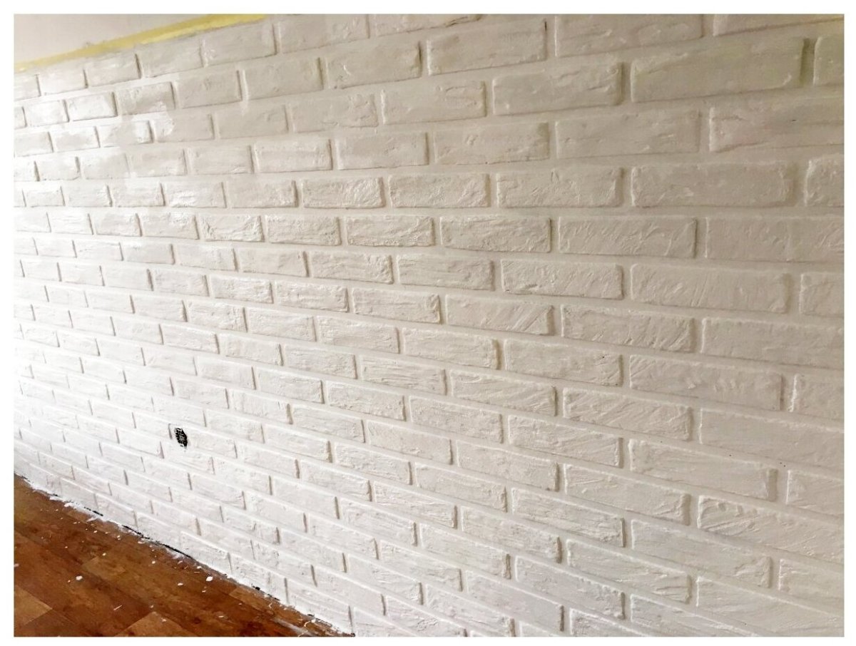 Покраска штукатурки под кирпич