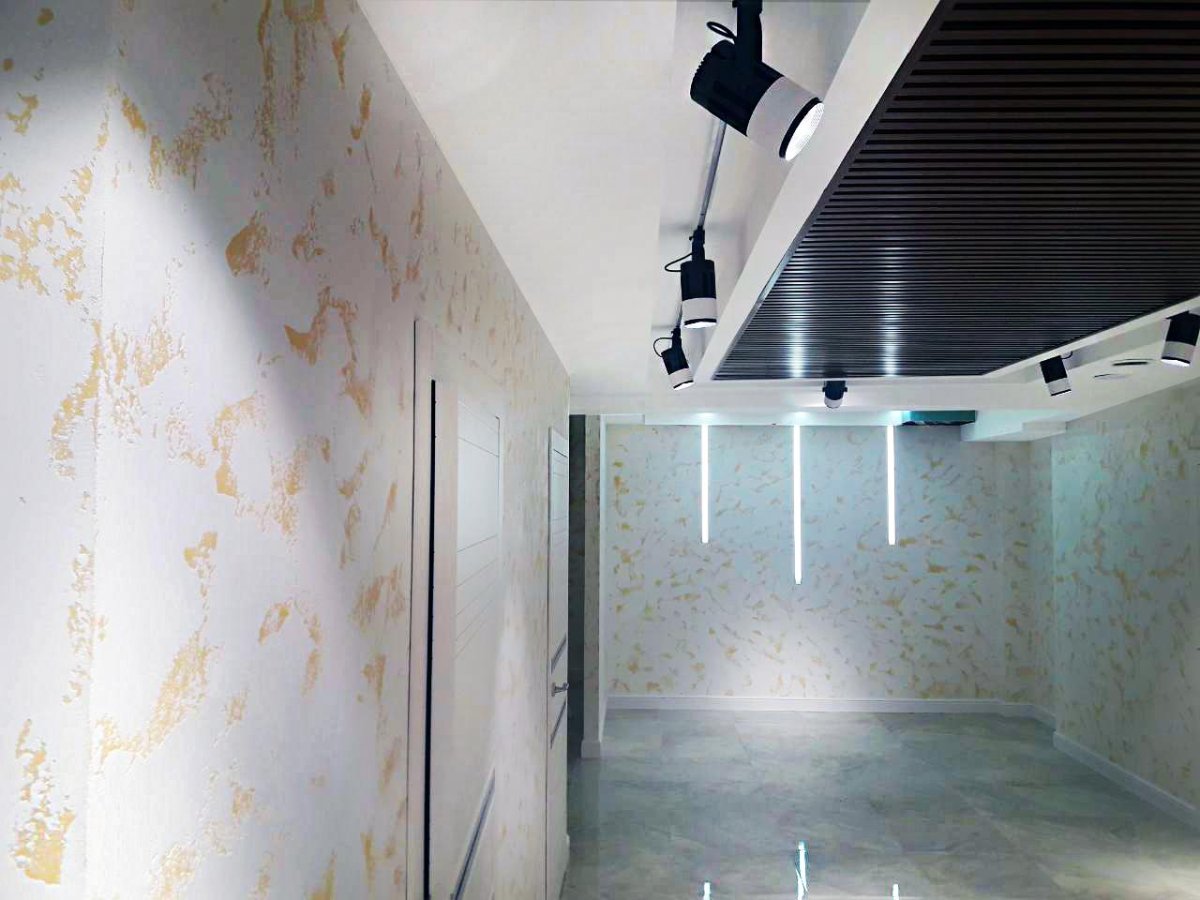 Отделка ниши жидкими обоями