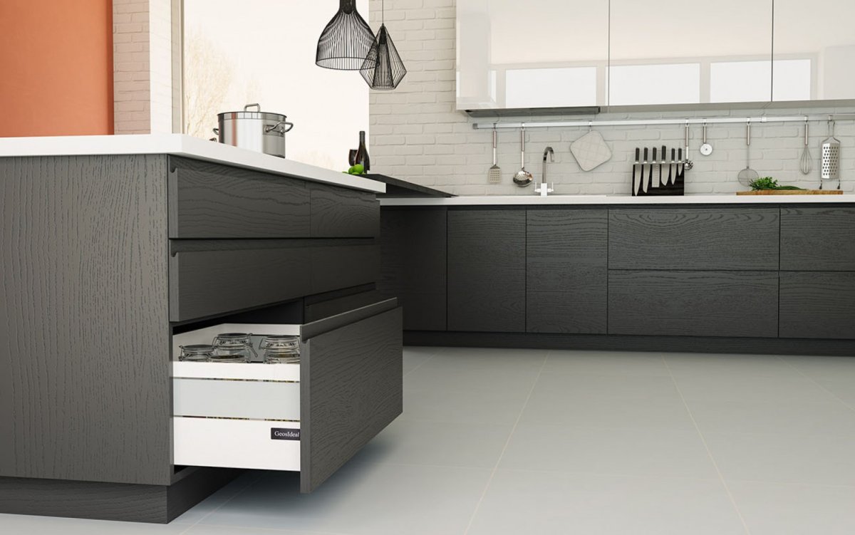 Кухонный гарнитур современный без ручек