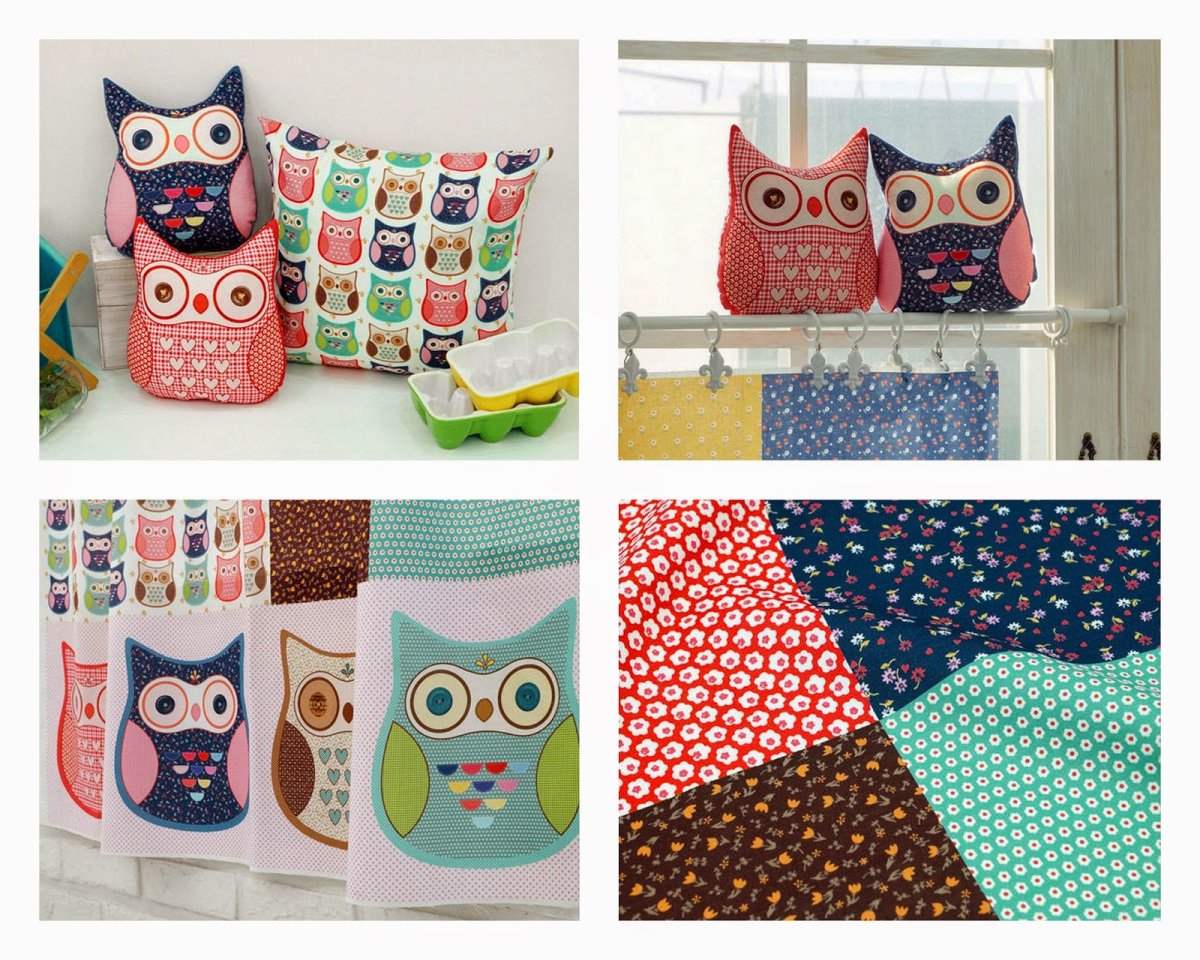 Лоскутные подушки Совы