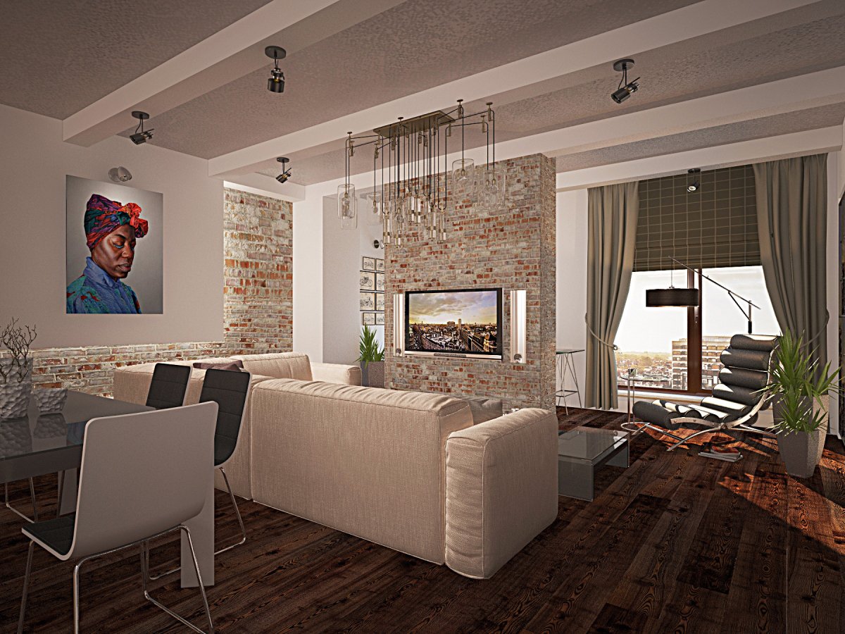 Кирпич в скандинавском интерьере