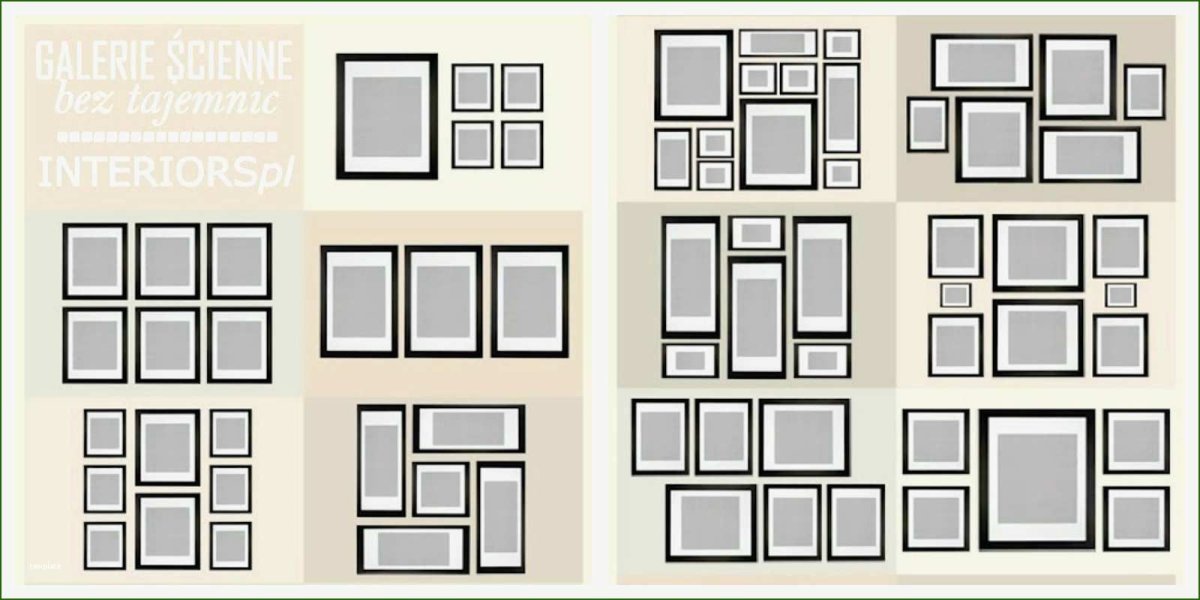 Декор из рамок на стене