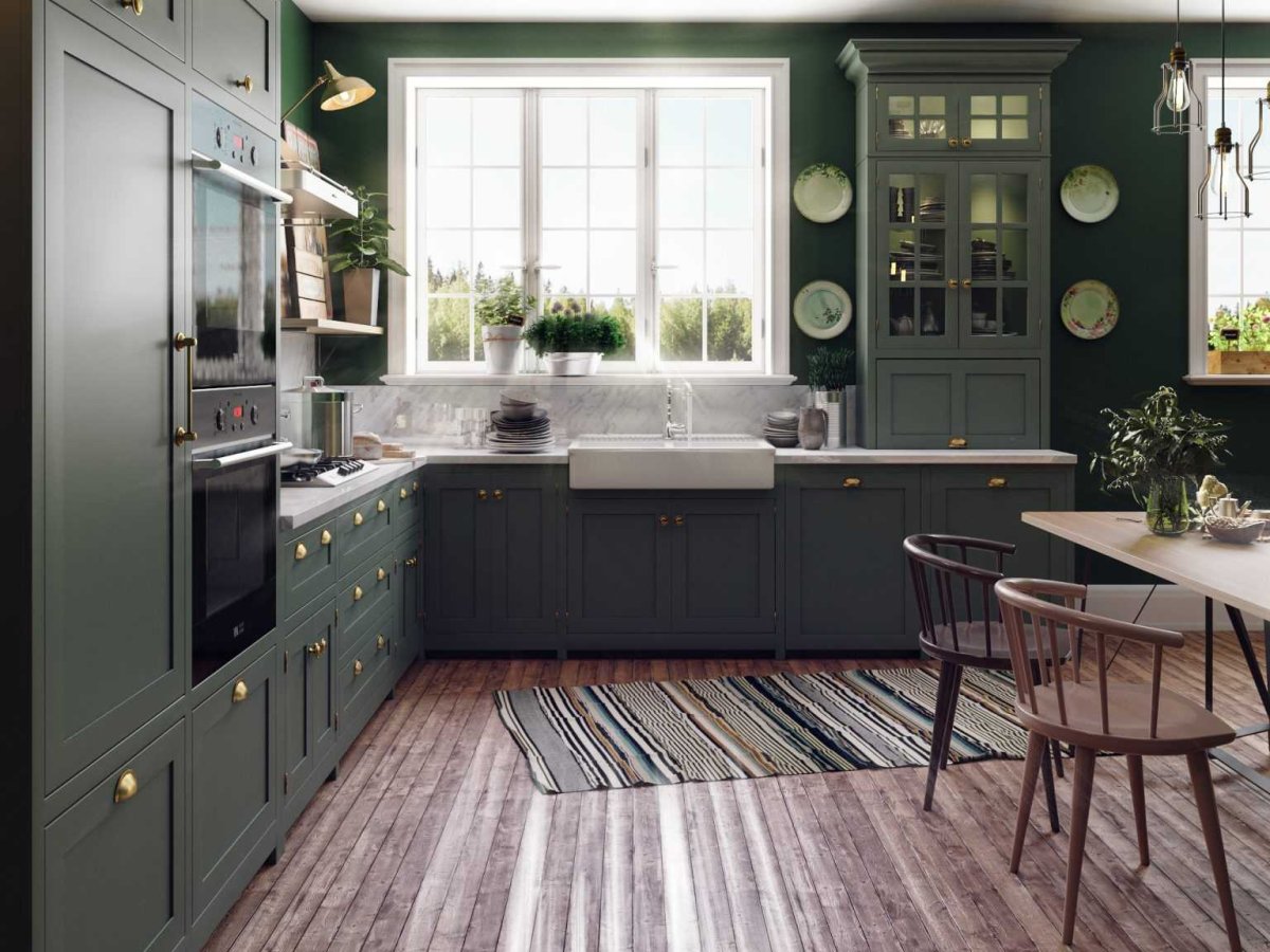 Кухня в салатовом цвете