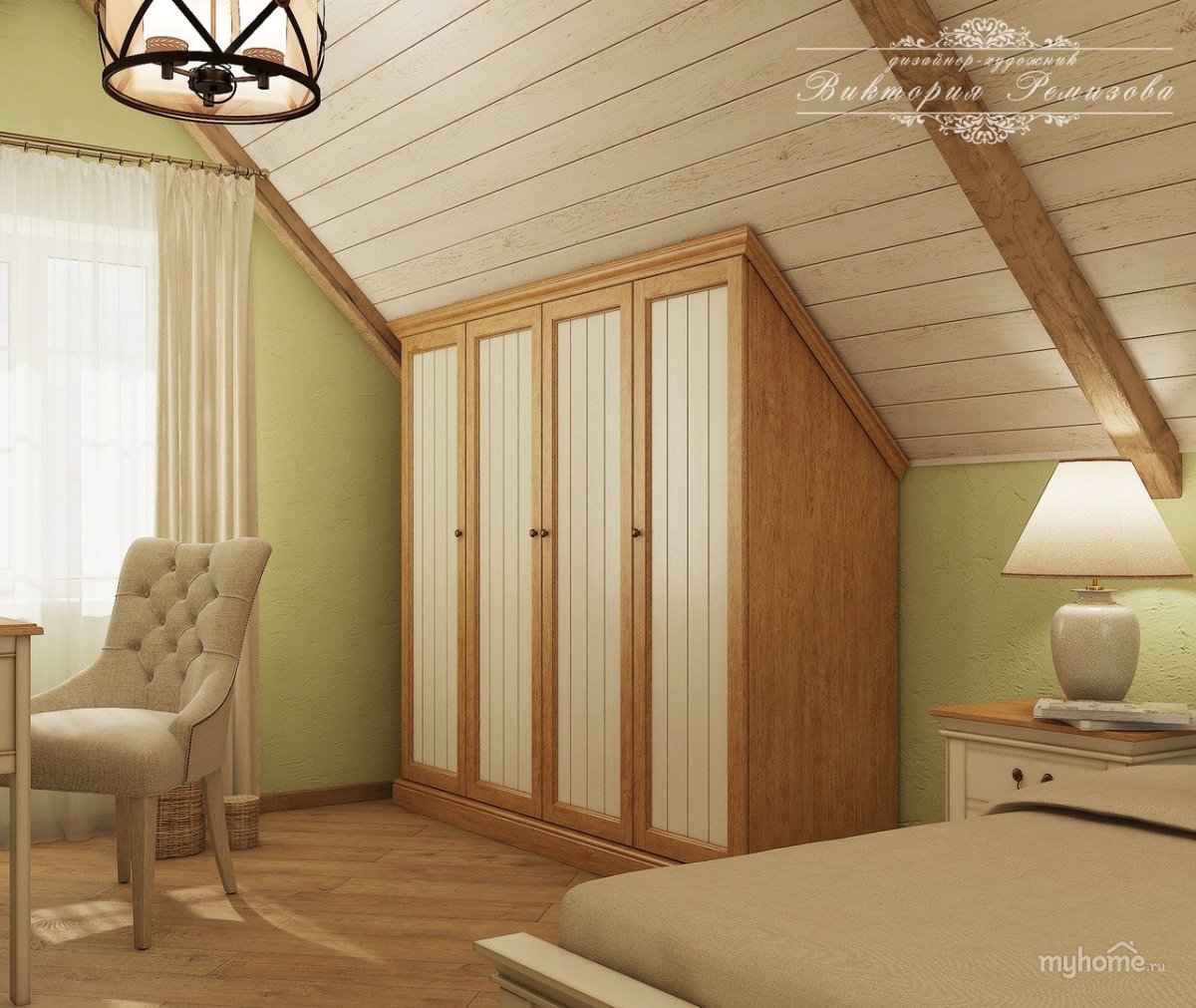 Мансардный этаж вагонка интерьер