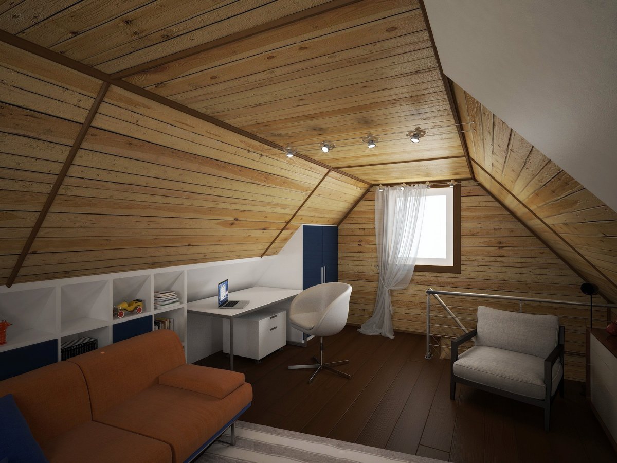 Имитация бруса на мансарде