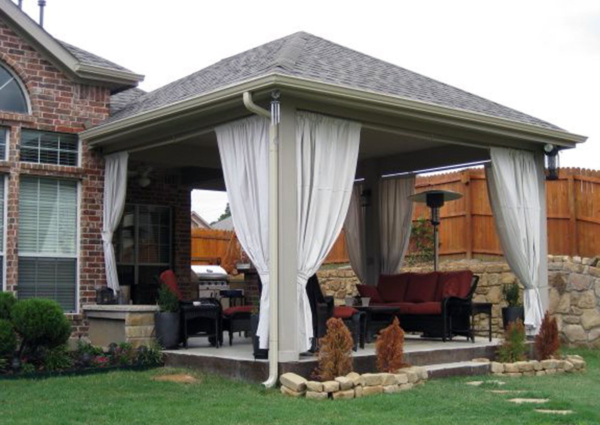 Шторы для беседки в саду