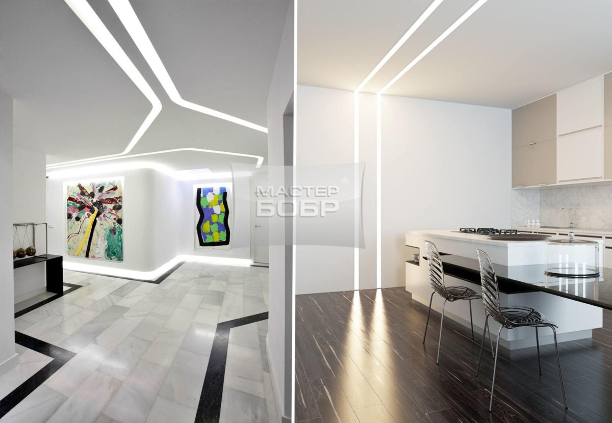 Световые линии в интерьере