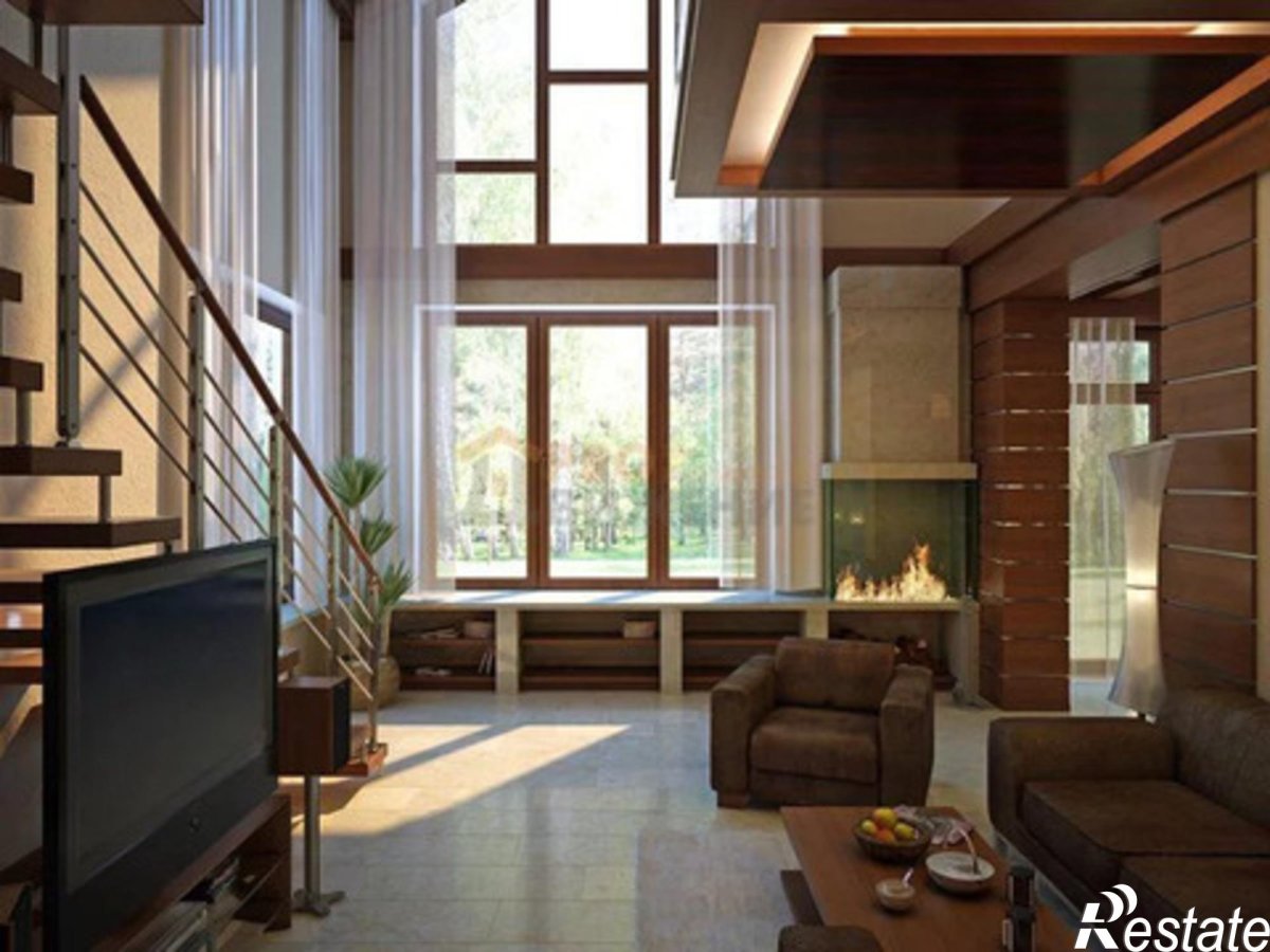 Интерьеры загородных домов из клееного бруса