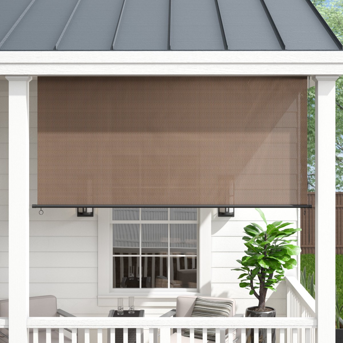 Рулонные шторы на веранду