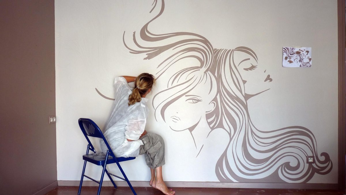 Роспись стен в салоне красоты