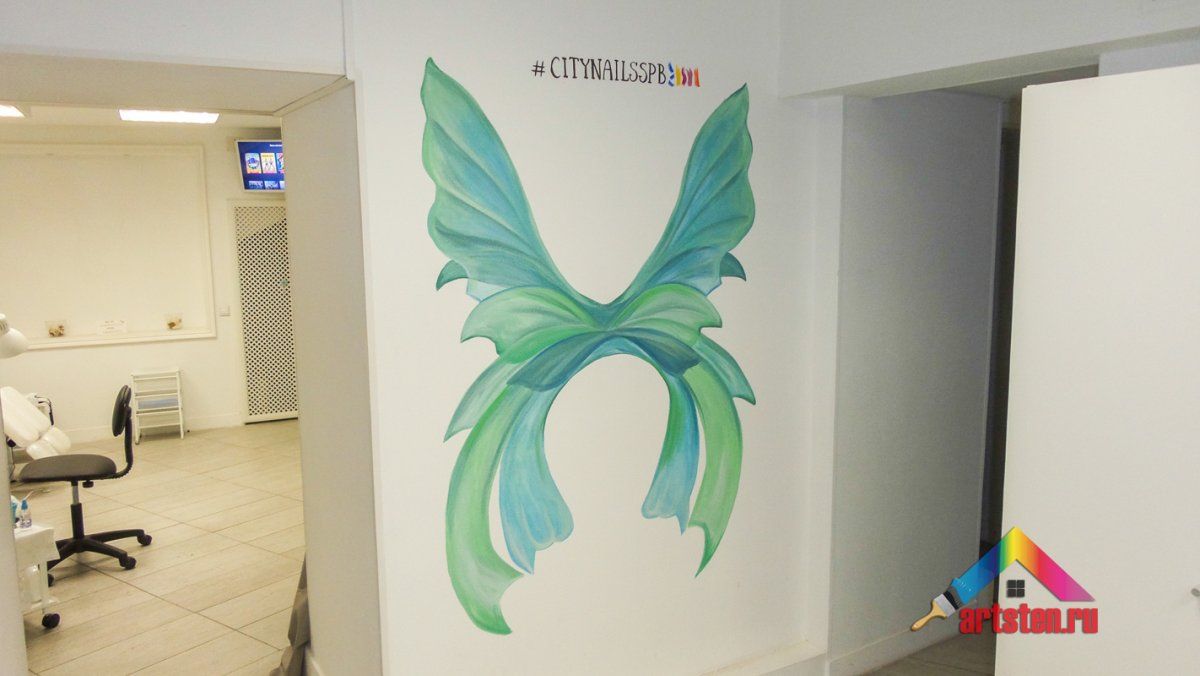 Роспись стен в салоне красоты