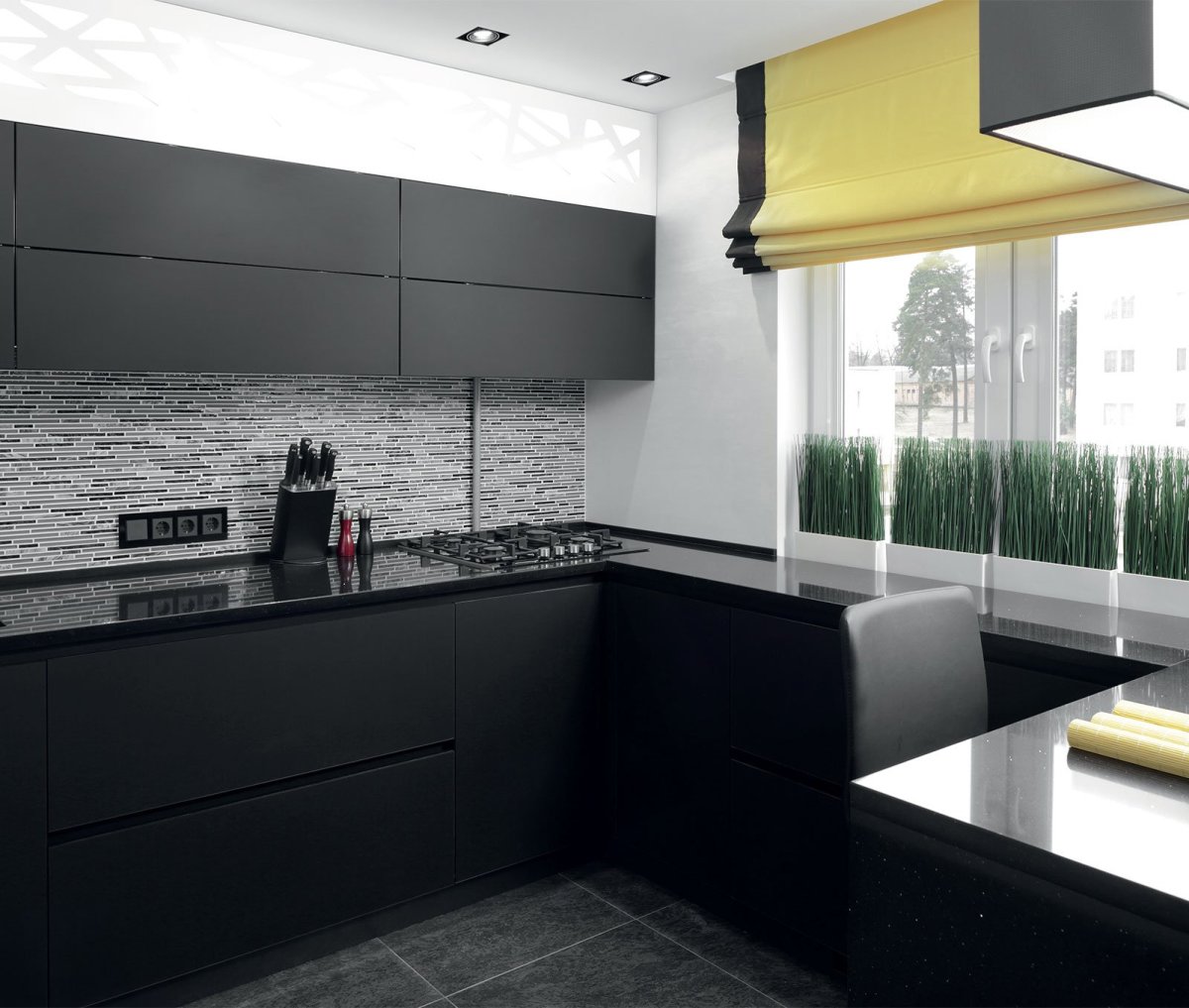 Черный фартук для кухни