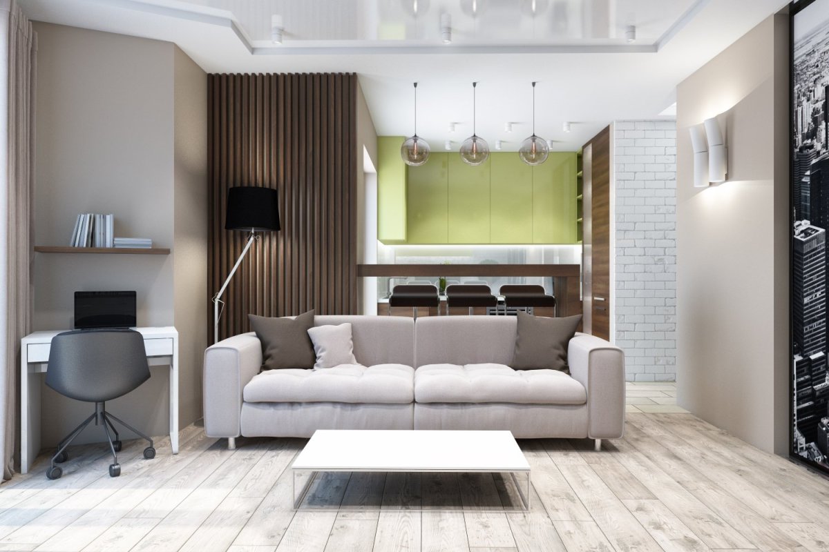 Кухня с гостинной 20кв м интерьер