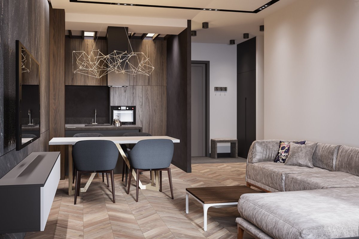 Кухня гостиная 25 кв метров