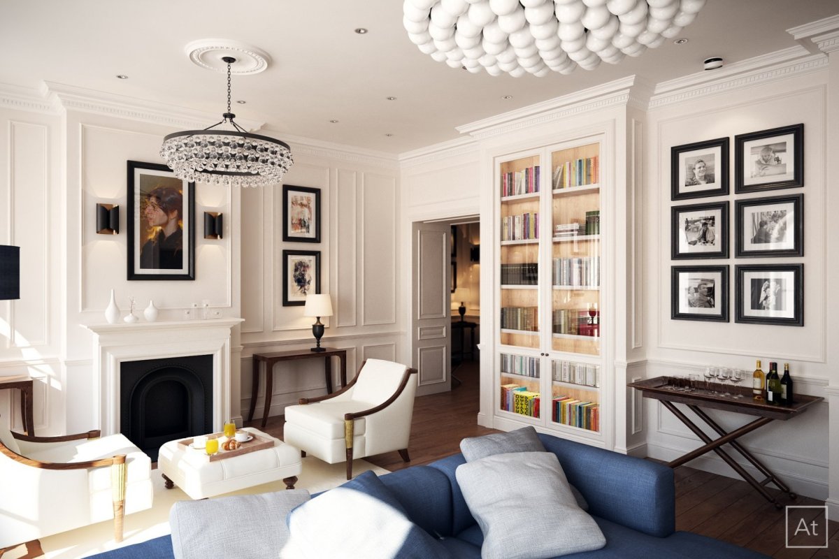 Уютная американская гостиная