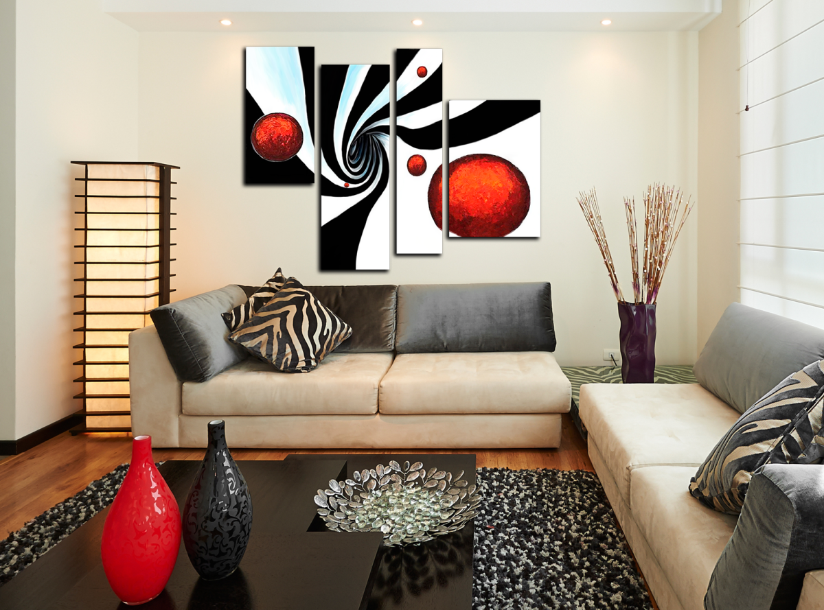 Визуализация круглой картины в интерьере