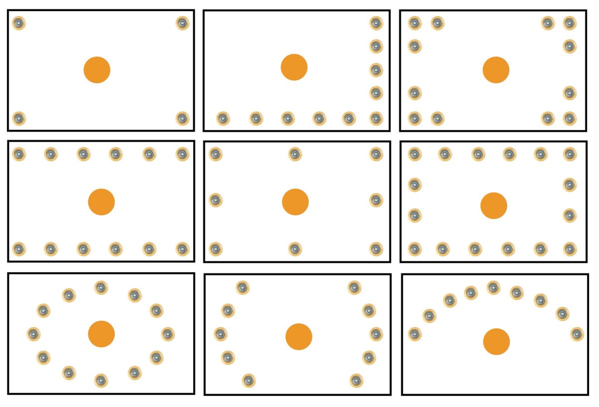 Расположение светильников на натяжном потолке