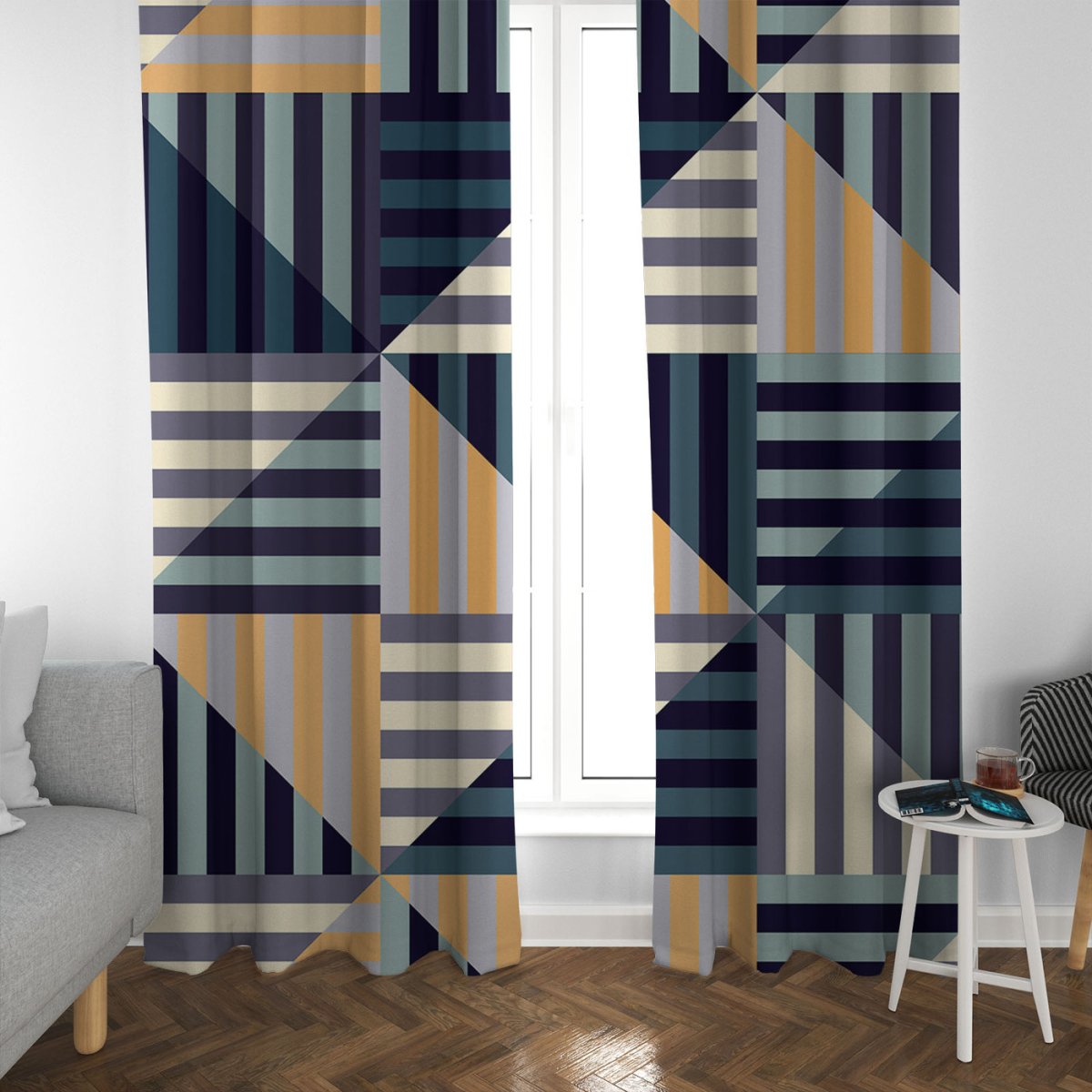 Шторы с геометрическим принтом