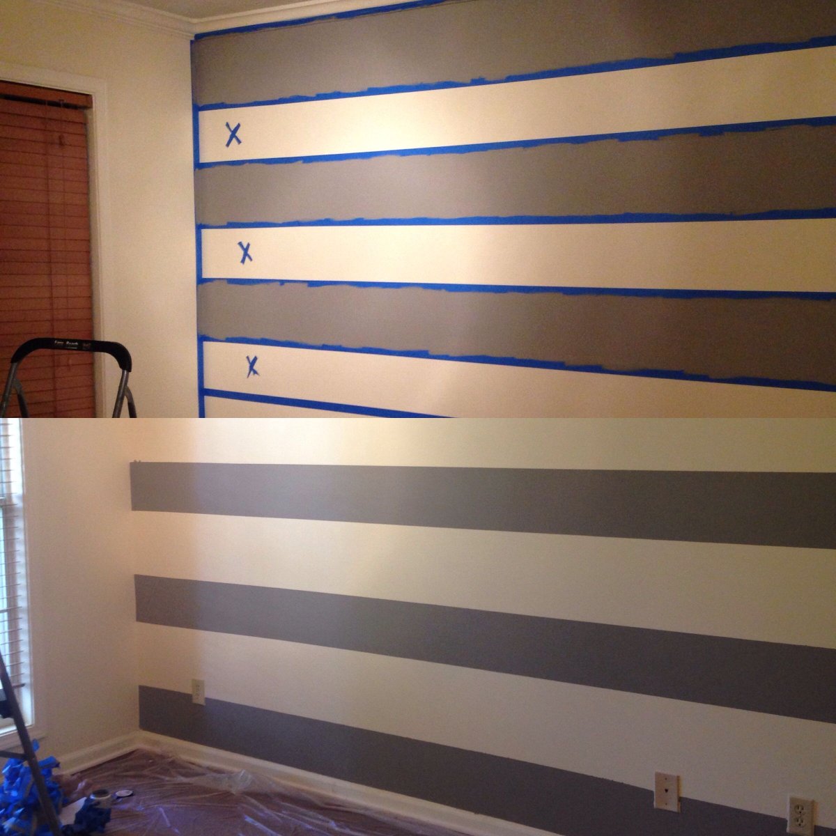 Полосы на стене краской