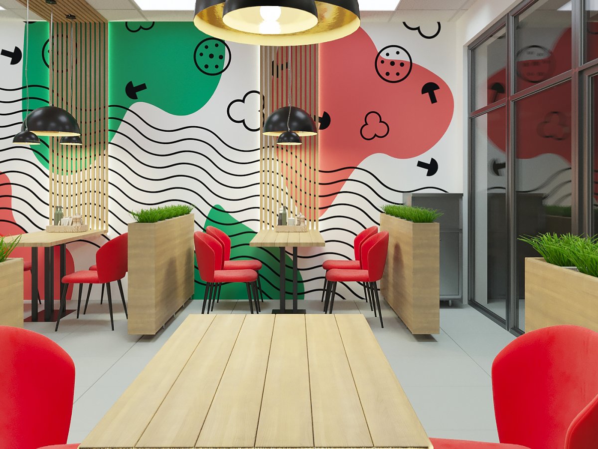 Стильный интерьер семейного кафе