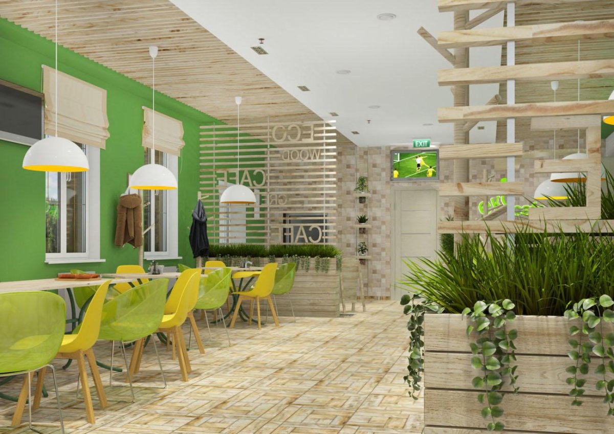 Интерьер кафе быстрого питания