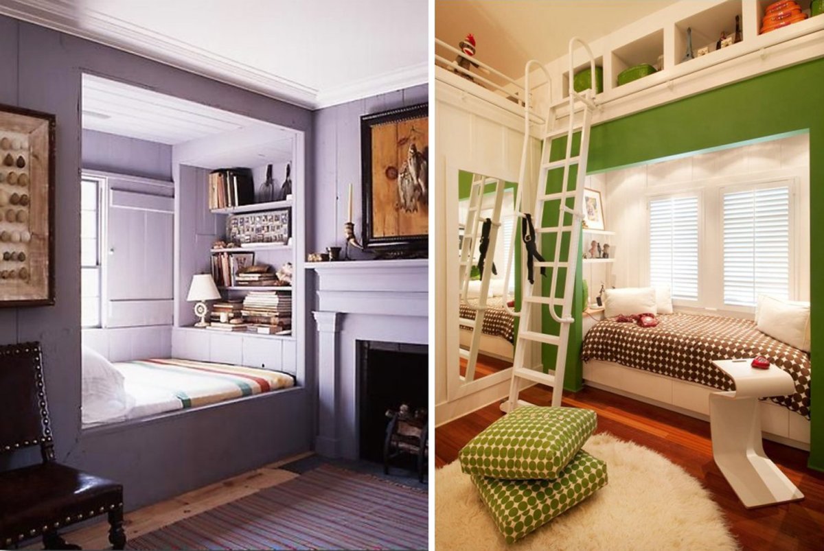 Интерьер комнаты с нишей