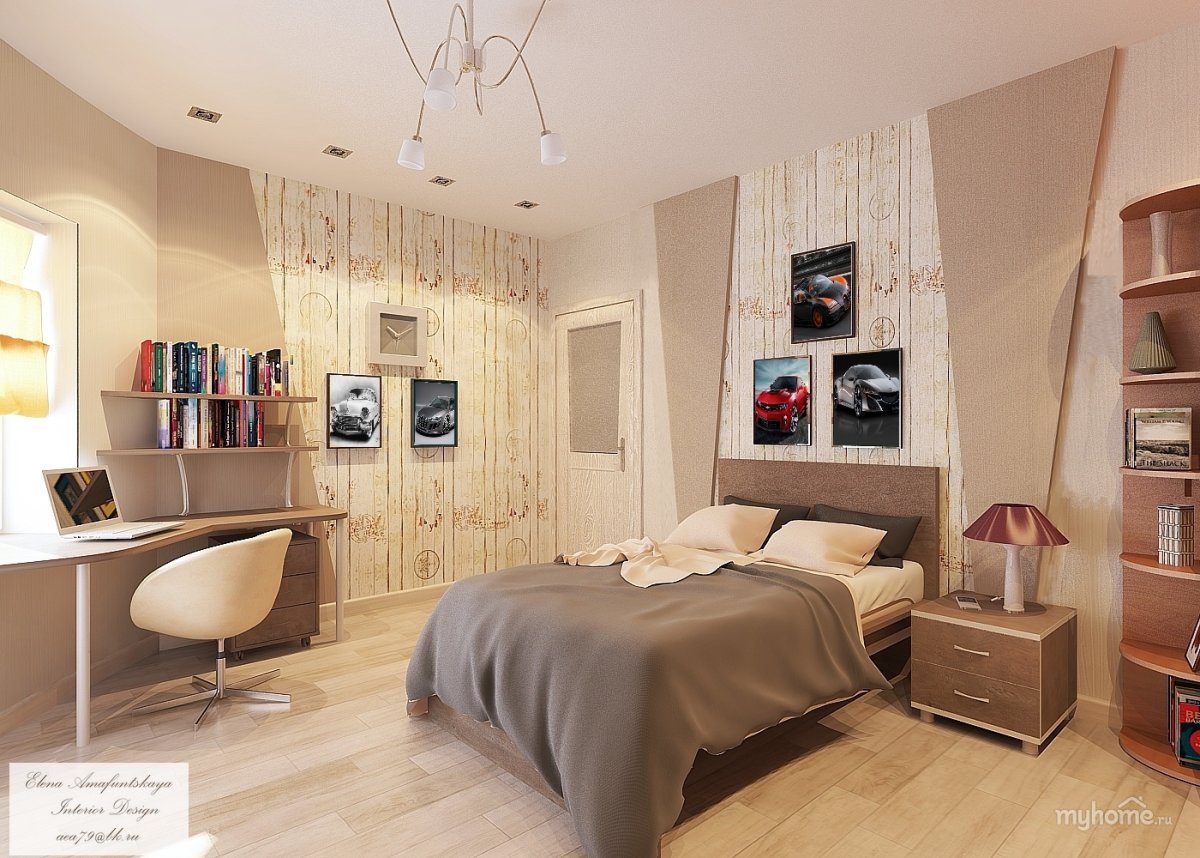 Комната для подростка в бежевых цветах