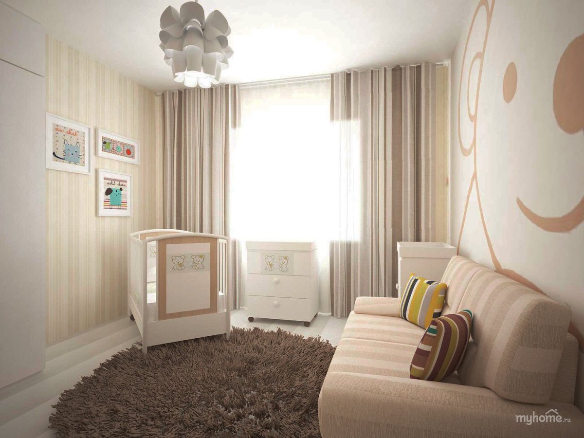 Детская в бежевых тонах