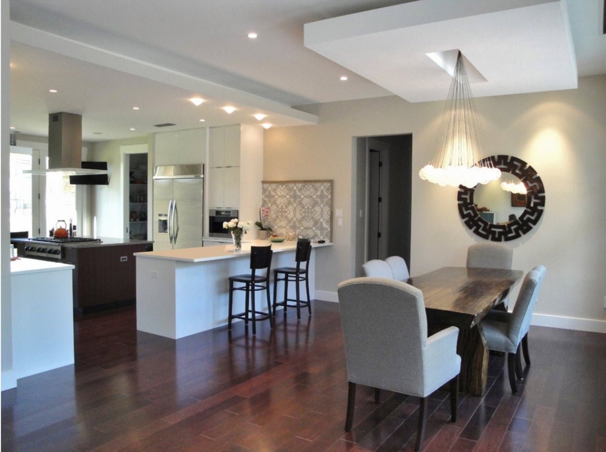 Освещение в кухне столовой