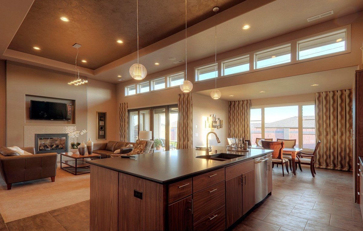 Гостиная столовая освещение