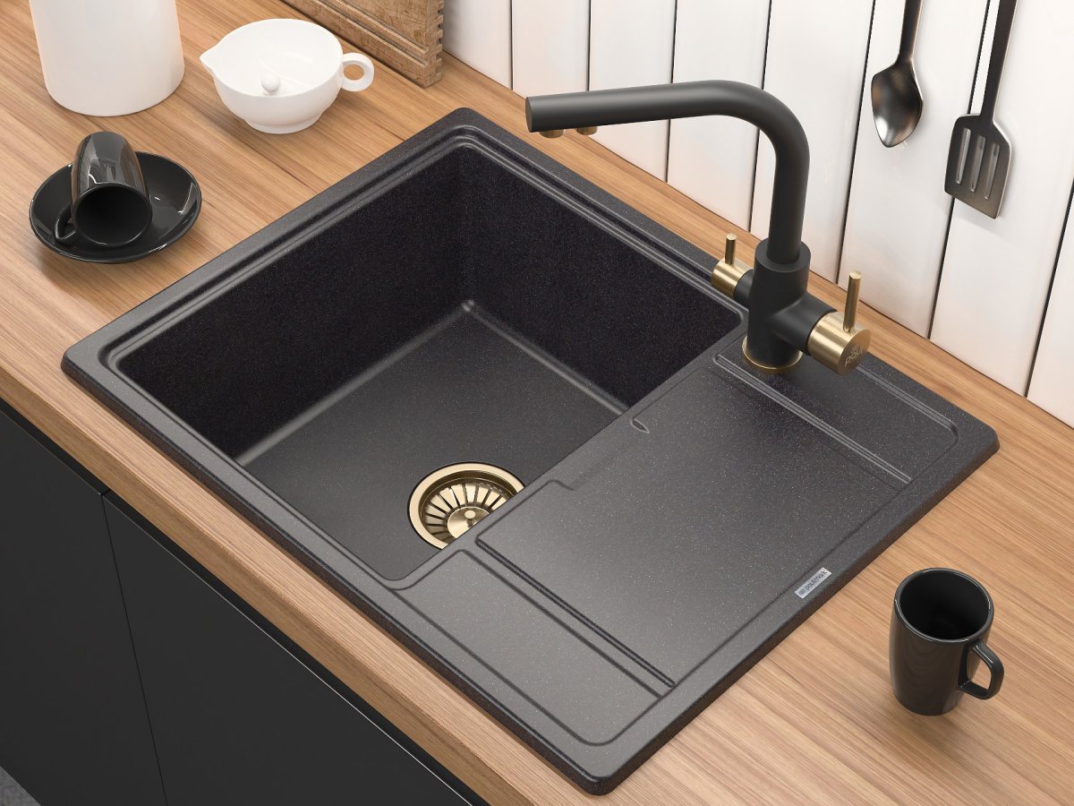 Кухонный гарнитур белый верх черный низ