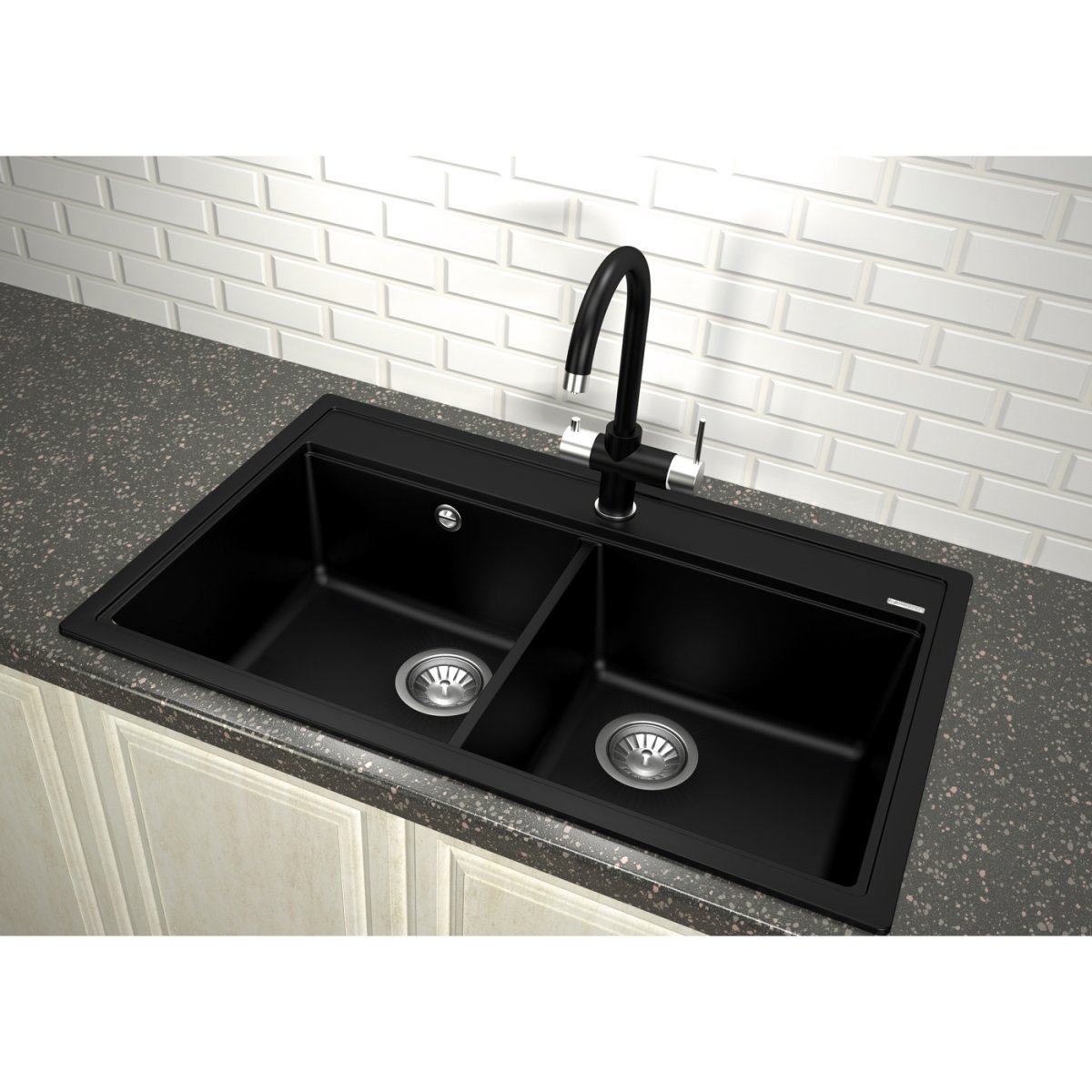 Кухонный гарнитур черный матовый