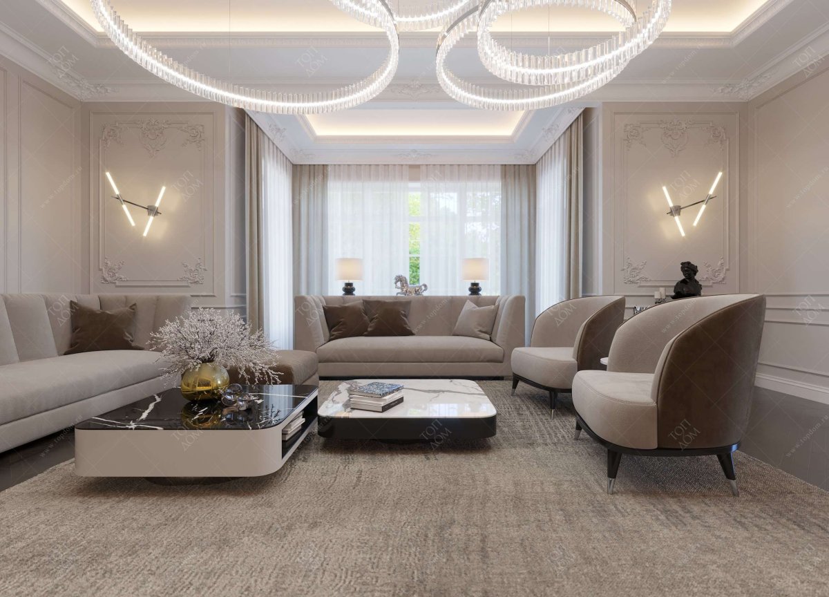 Гостиная в бежевом стиле