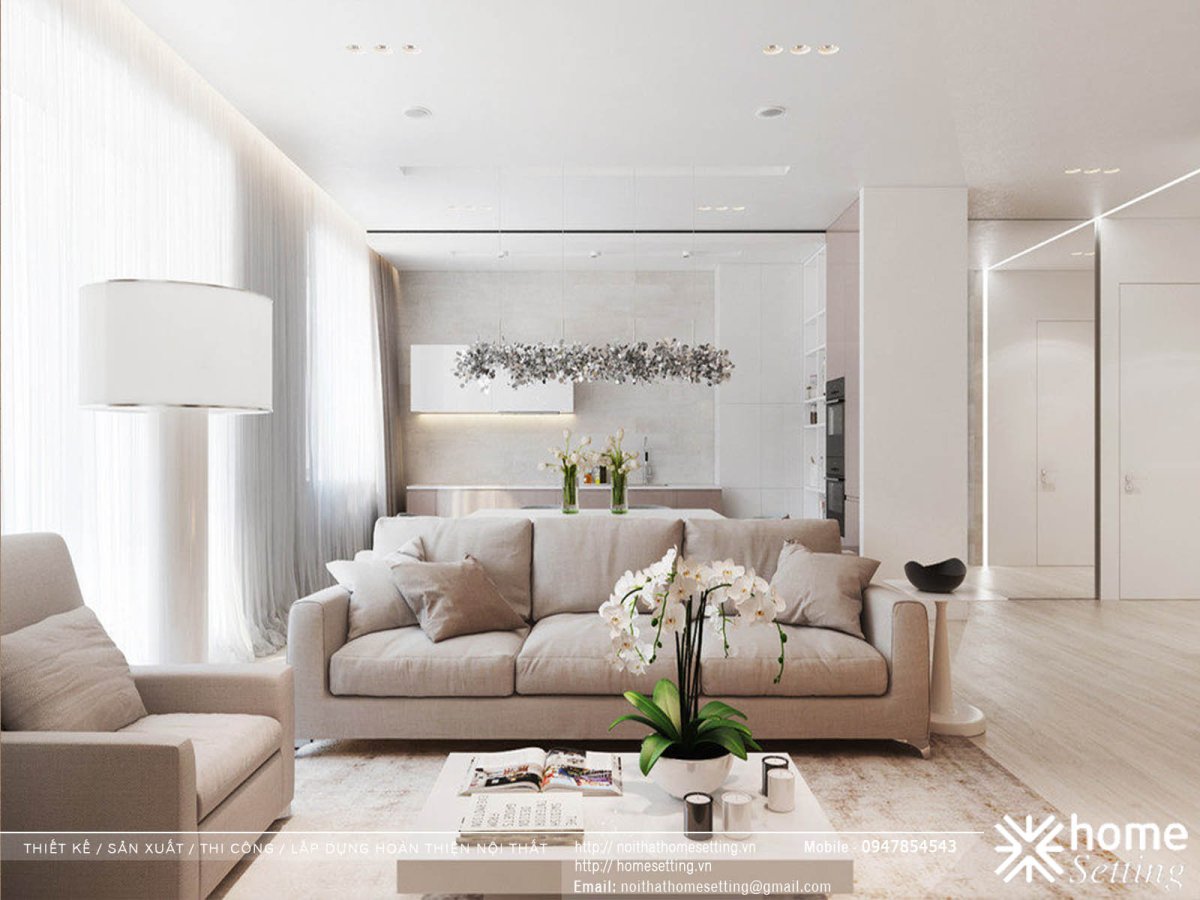 Светлый интерьер гостиной