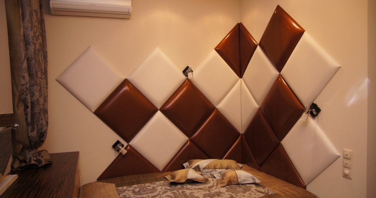 Мягкие панели в изголовье кровати