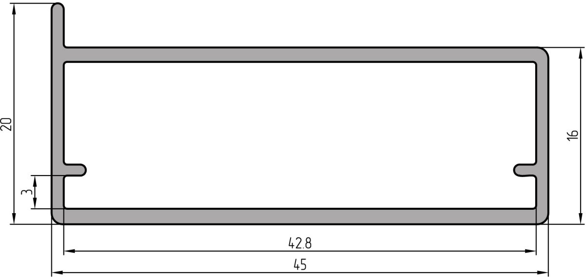 Рамочный профиль для фасадов 1052 графит