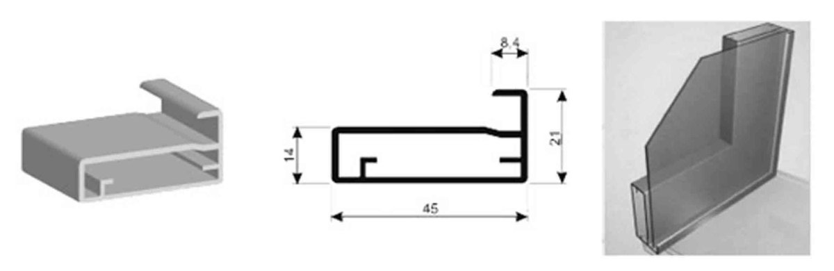 Профиль алюминиевый наружный торцевой мебельный