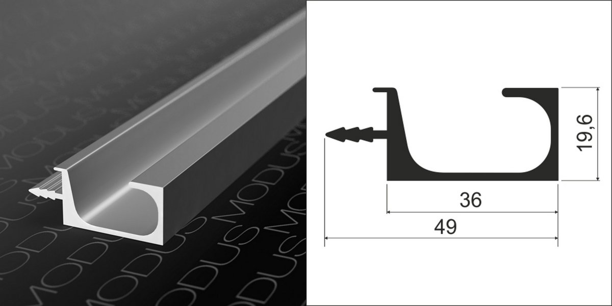 Профиль sileda анодированный, 2 метра