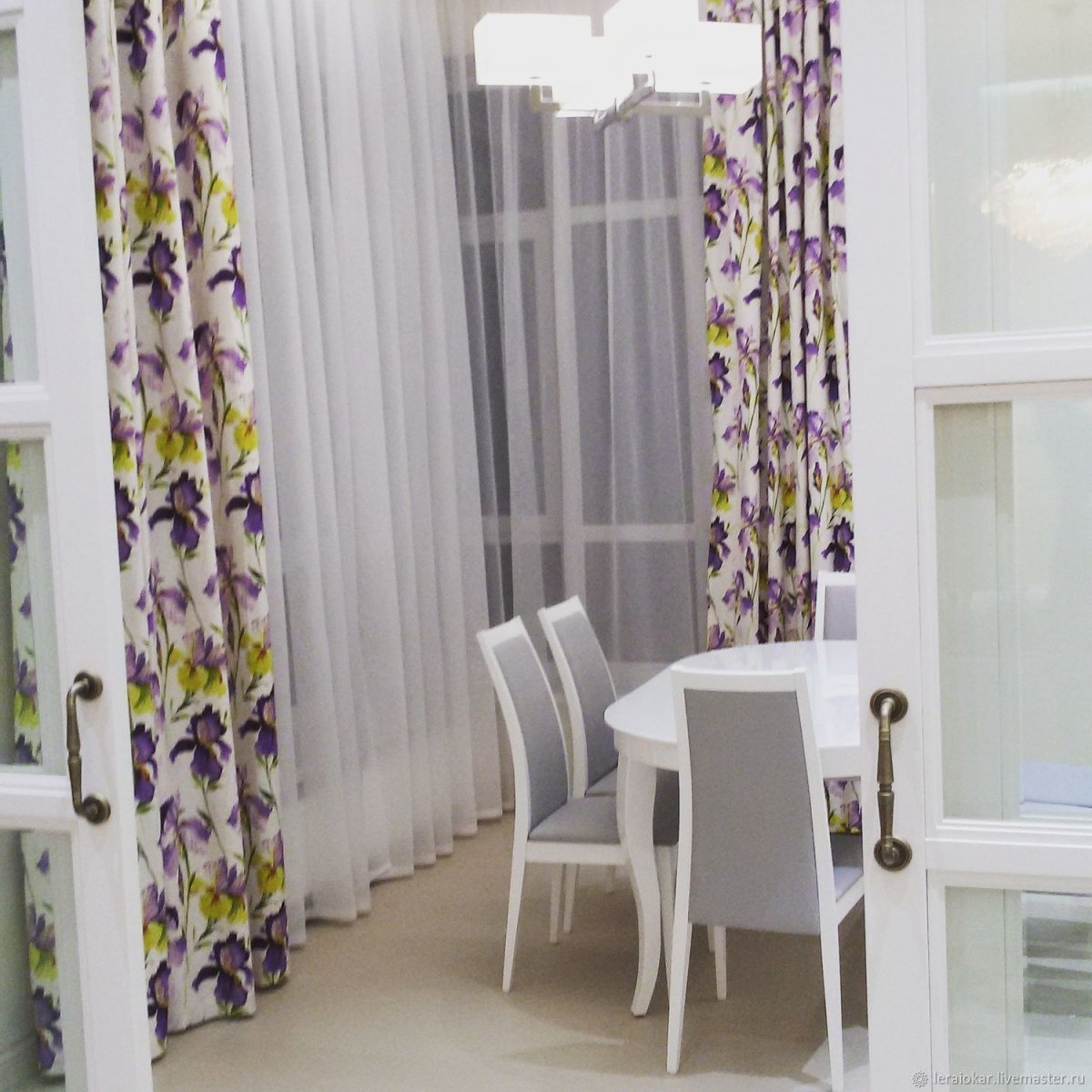 Шторы с лавандой для кухни