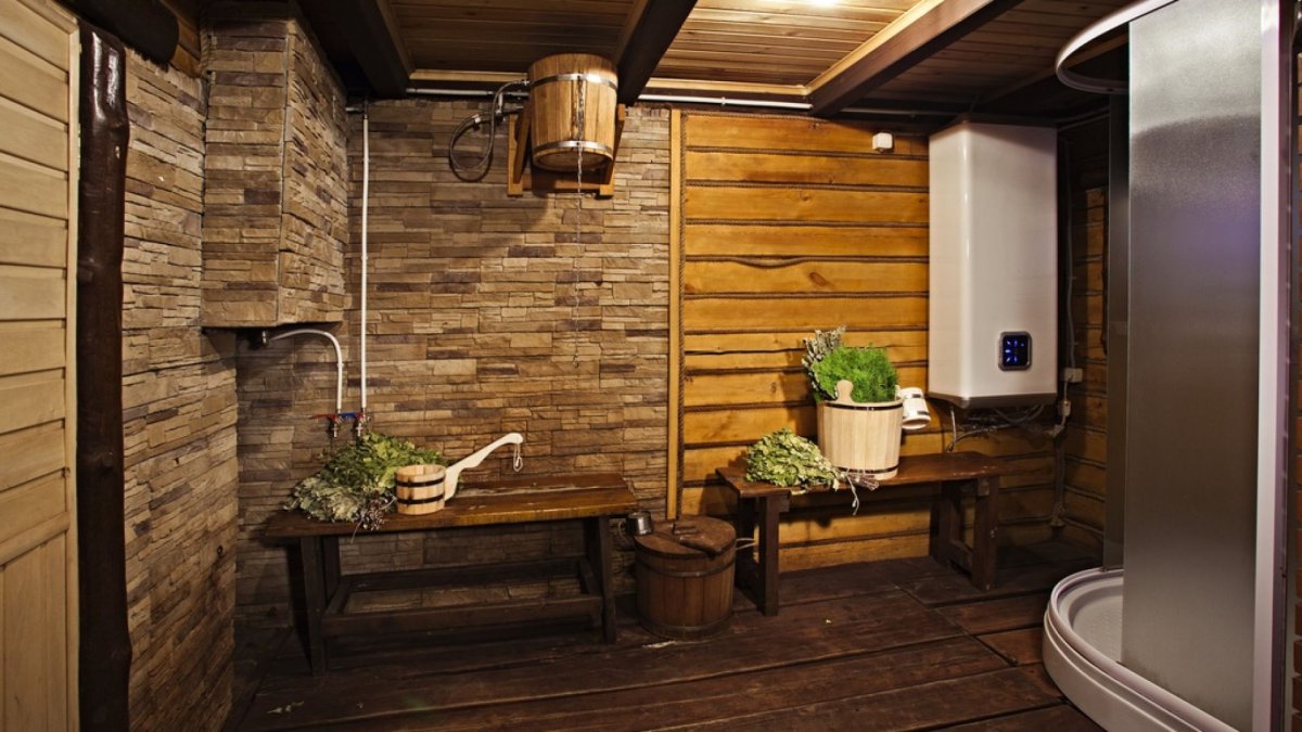 Имитация бруса в предбаннике