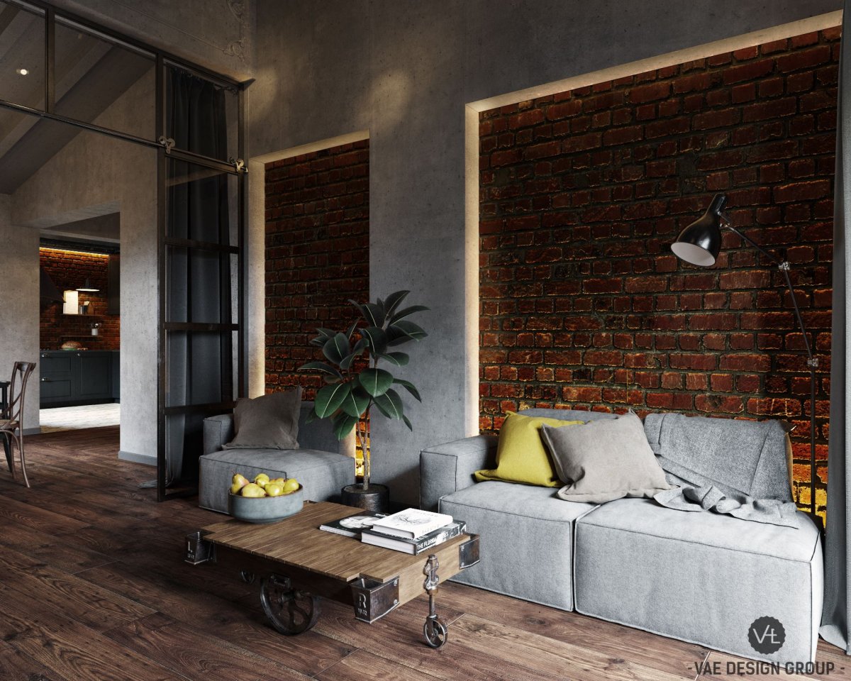 Интерьер в стиле Индастриал Шик