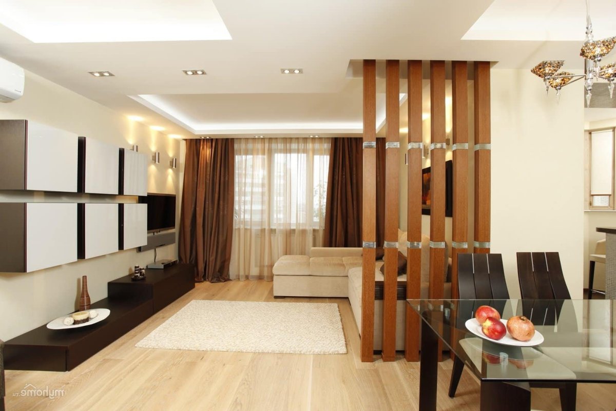 Перегородка для зонирования кухни и гостиной