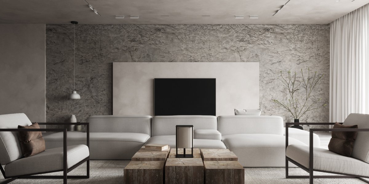 Ваби Саби в интерьере квартиры гостиная