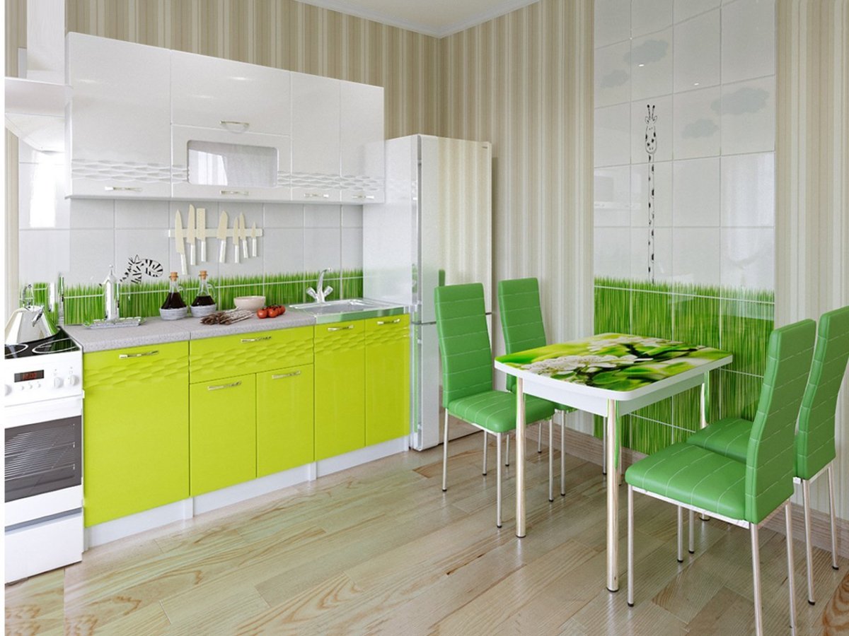 Кухня Люкс Горизонт лайм