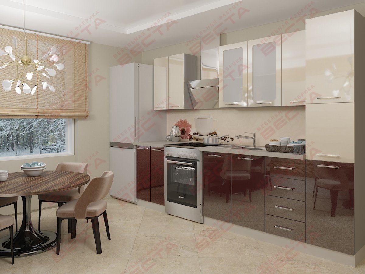 Маленькая бежевая кухня