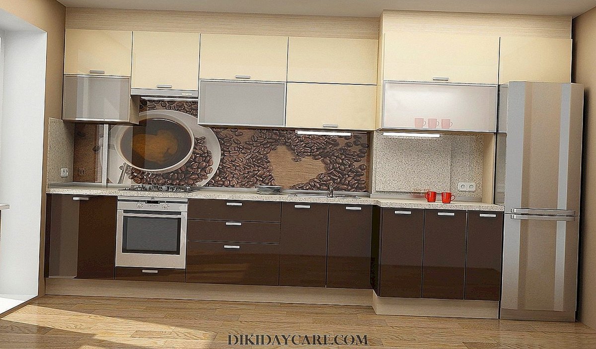 Кухня в коричнево-бежевых тонах