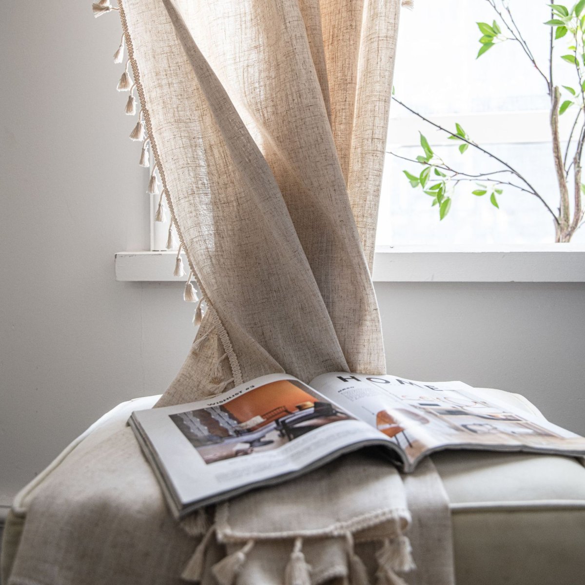 Льняные шторы в интерьере